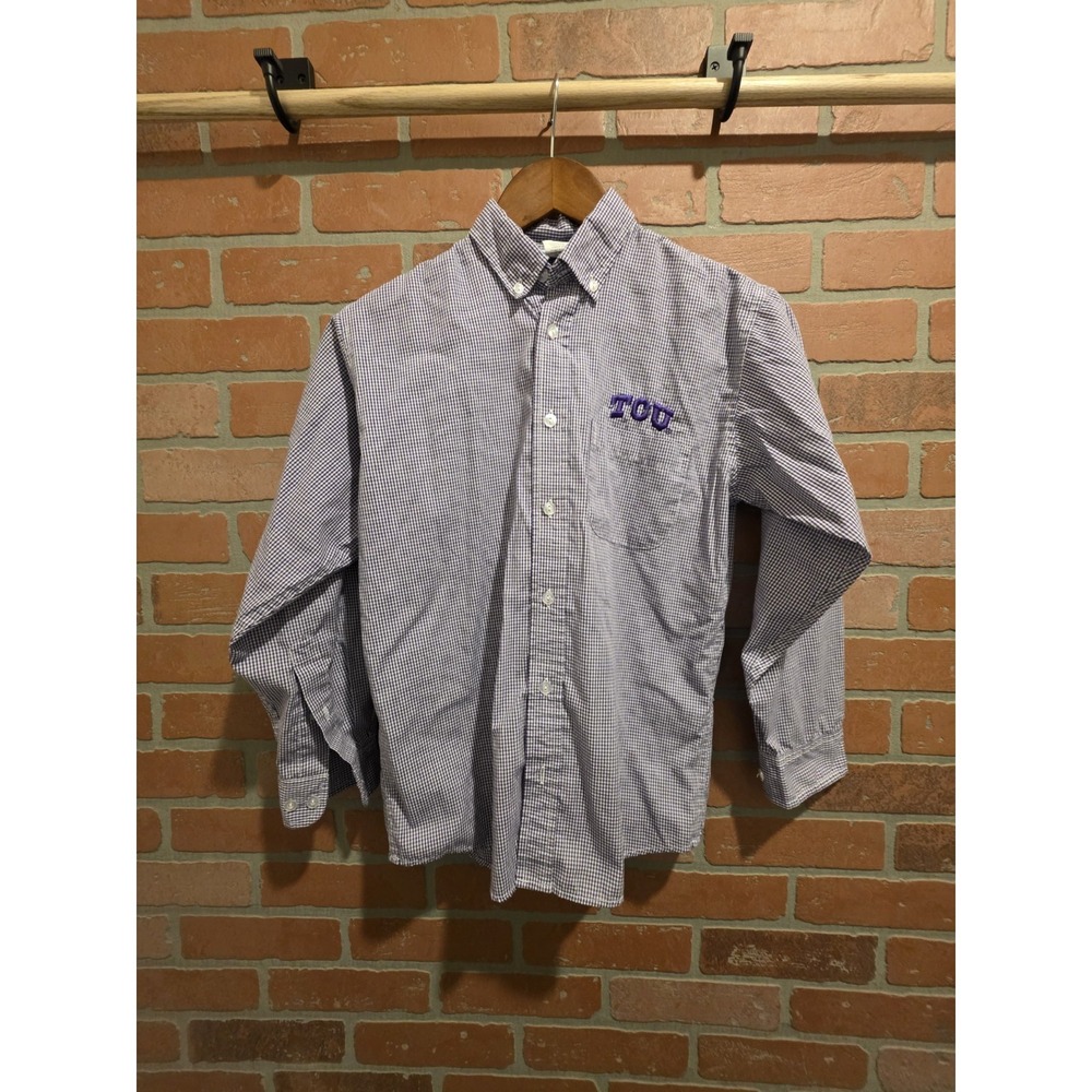 TCU Horned Frogs Boys Button Down 10-12. Medium. Bin 34